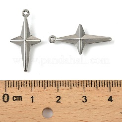 304ステンレススチールペンダント。スターチャーム  変色防止  ステンレス鋼色  24.5x12x4mm  穴：1mm&nbsp;X-STAS-A190-04P