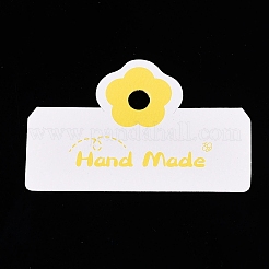 紙製の折りたたみ可能なヘッダー カード  吊り下げ穴付きの花柄プリント包装紙カード  長方形  きいろ  5x6.2x0.04cm&nbsp;CDIS-T004-21D