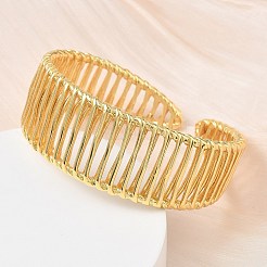 Hollow Brass Cuff Bangles for Women&nbsp;BJEW-C157-03G