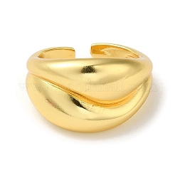 Rack Plating Brass Open Cuff Rings for Women&nbsp;RJEW-M162-19G