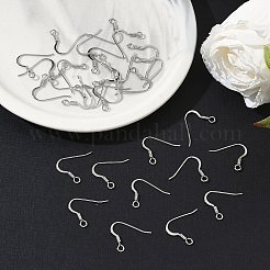 シェグレイス 真鍮製ピアスフック  カン付き  耳ワイヤー  カドミウムフリー＆ニッケルフリー＆鉛フリー  長持ちメッキ  フラットイヤーワイヤー  プラチナメッキ  15~15.5x2mm  穴：2mm  ピン：0.8mm&nbsp;XGR0139P-152P