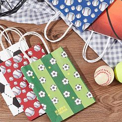 25Pcs 5 Colors Rectangle with Sport Good Pattern Paper Bags&nbsp;CARB-OC0001-01
