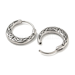 316サージカルステンレスフープピアス  ラインチャーム  アンティークシルバー  16.5x15.5mm&nbsp;EJEW-D096-10G-AS