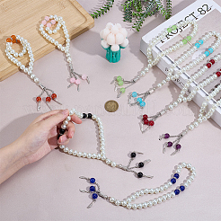 8Pcs 8 Colors Imitation Pearl & Alloy Charm Bracelets&nbsp;BJEW-PH0004-67