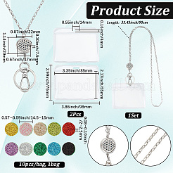 1Pc Alloy Hollow Flat Round Retractable Badge Reel with 304 Stainless Steel Cable Chains&nbsp;NJEW-SC0001-94F
