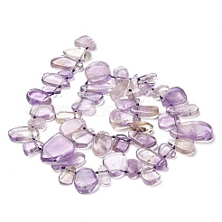 天然石アメジストビーズ連売り  トップ掘削  ナゲット  8~22x5~15.5x1.5~6mm  穴：0.9mm  約50個/連  15.94''~16.14''（40.5~41センチメートル）&nbsp;G-M408-E01