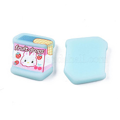 オペーク樹脂カボション  ボックス  淡いターコイズ  17x16x5.5mm&nbsp;LS-X-CRES-S308-052