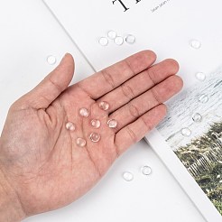 クリアガラスカボション  半円/ドーム  透明  7.5~8x3mm&nbsp;GGLA-R026-8mm