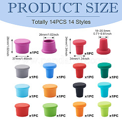14Pcs 14 Styles Silicone Bottle Stopper&nbsp;AJEW-TA0002-54