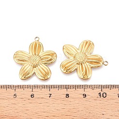 304ステンレスペンダント  花のチャーム  イオンプレーティング（ip）  18KGP本金メッキ  28x26x3mm  穴：2mm&nbsp;STAS-N111-21G