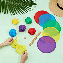 20Pcs 5 Colors Polyester Foldable Flying Disc Fans&nbsp;AJEW-BC0011-25