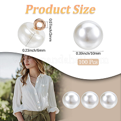 100Pcs Resin Imitation Pearl Buttons&nbsp;BUTT-CY0001-05