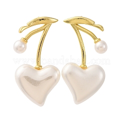 Cherry Brass Stud Earrings&nbsp;EJEW-V017-01B-G