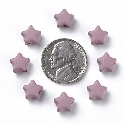 スプレープリントアクリルビーズ  スター  ミディアム蘭  8.5x9.5x5mm  穴：2mm  約2050個/500g&nbsp;MACR-S373-45-O03