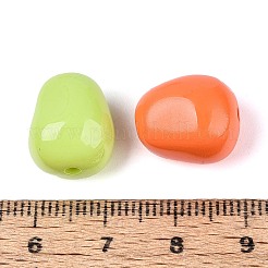 スプレー印刷された不透明アクリルビーズ  ナゲット  ミックスカラー  14.5x12.5x11mm  穴：2mm  20個/セット&nbsp;OACR-N156-02