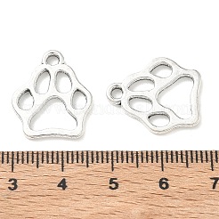 合金のチベット風チャーム  犬シリーズのチャーム  アンティークシルバー  足跡  19.5x16.5x1.5mm  穴：2mm&nbsp;PALLOY-A037-03D-AS