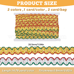 2 Cards 2 Colors Polyester Braided Lace Ribbon&nbsp;OCOR-FH0001-23