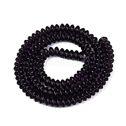 透明ガラスビーズ連売り  ロンデル  インディゴ  6x3mm  穴：0.9~1mm  約121~130個/連  14.57~15.35インチ（37~39cm）&nbsp;GLAA-Q113-02A-A10