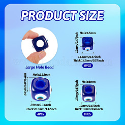 20Pcs 3 Styles Cube Resin Large Hole Beads&nbsp;RESI-TA0002-75