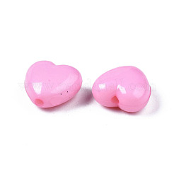 Pearl Pink Heart Acrylic Beads&nbsp;X-SACR-10X11-11