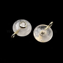 Natural Quartz Crystal Round Pendants&nbsp;G-H318-01G-A-06