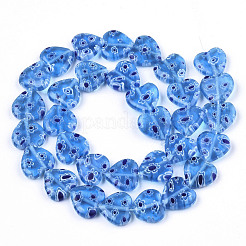 Handmade Millefiori Lampwork Beads Strands&nbsp;LAMP-N023-001E