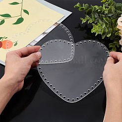 透明アクリルバスケットの底  かぎ針編みのバスケットベース  かご細工用品や室内装飾工芸品用  ハート  透明  185x187x1.5mm  穴：5.5mm&nbsp;TACR-WH0001-07
