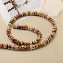 1連売りロンデルナチュラルピクチャージャスパービーズ連売り  6x4mm  穴：1mm  約105個/連  15.74''（39.98センチメートル）&nbsp;G-PA0001-67