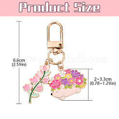 Flower Alloy Enamel Pendant Decoration&nbsp;HJEW-YW00050-01