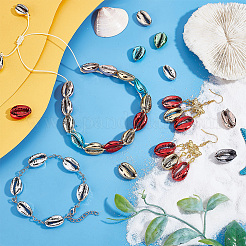 80Pcs 8 Colors Electroplated Cowrie Shell Beads&nbsp;BSHE-PH0001-17