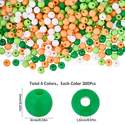 Saint Patrick's Day Theme 1200Pcs 4 Colors Opaque Acrylic Beads&nbsp;MACR-SC0001-81