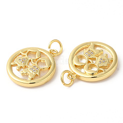 Rack Plating Brass Micro Pave Cubic Zirconia Pendants&nbsp;KK-R143-01G