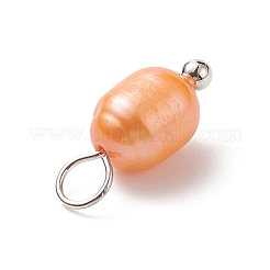 Dyed Natural Cultured Freshwater Pearl Rice Charms&nbsp;PALLOY-JF01948-02
