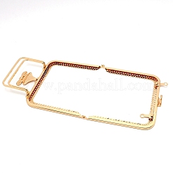 アイアン製がま口口金具  キスクラスプロック付き  バッグアクセサリー用  ライトゴールド  13.5x13.6x2.3cm&nbsp;LS-FIND-WH0065-73LG