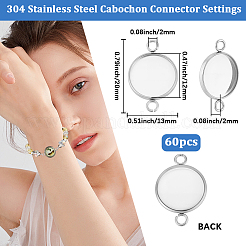 60Pcs 304 Stainless Steel Cabochon Connector Settings&nbsp;STAS-BBC0009-57C