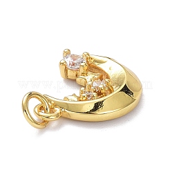 Brass Micro Pave Clear Cubic Zirconia Pendants&nbsp;ZIRC-L100-131G