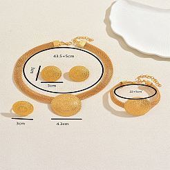 Vintage Round Alloy Bracelets & Earrings & Necklaces & Rings Sets for Women&nbsp;RU6654