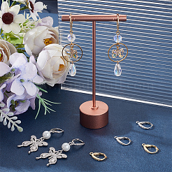 4Pairs Brass Micro Pave Clear Cubic Zirconia Leverback Earring Findings&nbsp;KK-BBC0021-97P