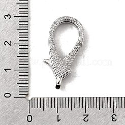 真鍮クリアキュービックジルコニアカニカン  カドミウムフリー＆ニッケルフリー＆鉛フリー  プラチナ  27.5x13x6mm  穴：4x2mm&nbsp;KK-Z078-49B-P