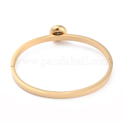 304ステンレススチールバングル  クリスタルラインストーン付き  ミックスカラー  内径：2-1/4x1-7/8インチ（5.8x4.8cm）  4mm&nbsp;BJEW-H549-01