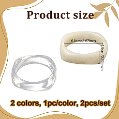 女性用イミテーションマーブルアクリルバングル 2個 2色  ミックスカラー  内径：2-5/8インチ（6.8cm）  1pc /カラー&nbsp;BJEW-HY0002-04B