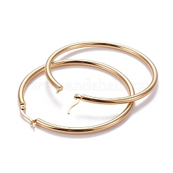 201 Stainless Steel Big Hoop Earrings&nbsp;LS-EJEW-F205-14G-C