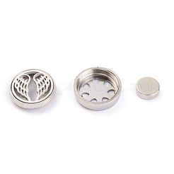 304 Stainless Steel Magnetic Diffuser Locket Aromatherapy Essential Oil Buckle&nbsp;AJEW-M027-07P