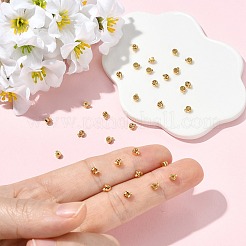 シェグレース真鍮製つぶし玉  コラム  カドミウムフリー＆ニッケルフリー＆鉛フリー  長持ちメッキ  18KGP本金メッキ  4x3x2mm  穴：0.8mm&nbsp;XGR0053G-63G