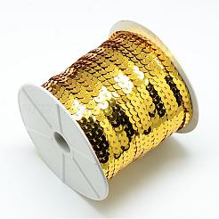 プラスチックスパンコールビーズ  スパンコールビーズ  装飾アクセサリー  フラットラウンド  ゴールド  4mm  約100ヤード/ロール&nbsp;PVC-Q085-4mm-A1