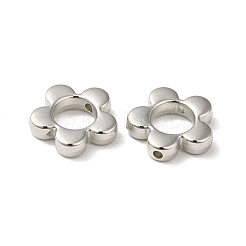 Ccbプラスチックビーズフレーム  花  プラチナ  14x15x3.5mm  穴：1.6mm  内径：7mm&nbsp;CCB-P012-01P