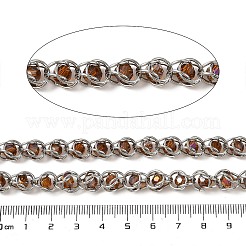 304ステンレススチールガラスリンクチェーン  溶接されていない  スプールで  ゴールデンロッド  10x8x8mm&nbsp;CHS-L029-10P-02