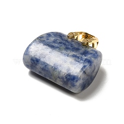 Natural Blue Spot Jasper Brass Pendants&nbsp;KK-E274-01G-19