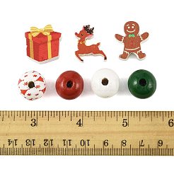 50Pcs Christmas Wood Beads&nbsp;WOOD-FS0002-42