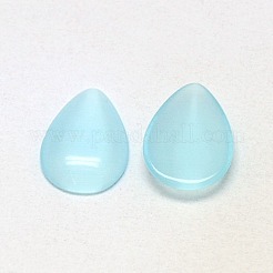 キャッツアイカボション  ティアドロップ  淡いターコイズ  18x13x3mm&nbsp;CE-J001-13x18mm-23